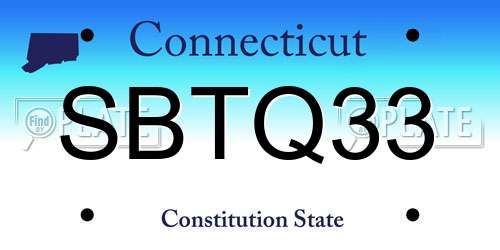 SBTQ33 Connecticut License Plate