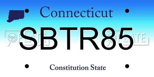 SBTR85 Connecticut License Plate