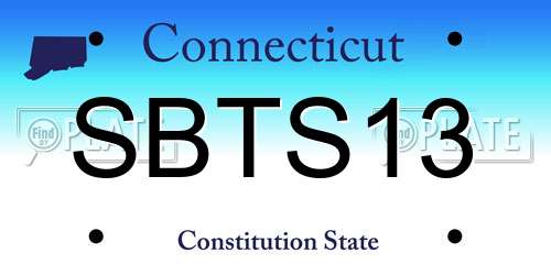 SBTS13 Connecticut License Plate