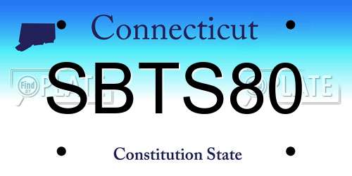 SBTS80 Connecticut License Plate