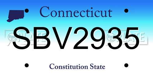 SBV2935 Connecticut License Plate