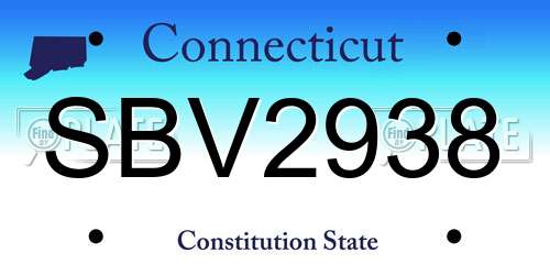 SBV2938 Connecticut License Plate