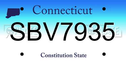 SBV7935 Connecticut License Plate