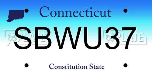 SBWU37 Connecticut License Plate