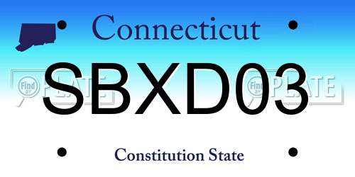 SBXD03 Connecticut License Plate