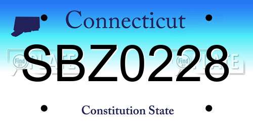 SBZ0228 Connecticut License Plate