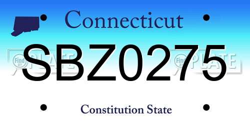 SBZ0275 Connecticut License Plate