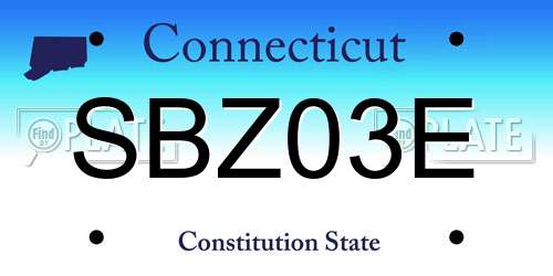 SBZ03E Connecticut License Plate