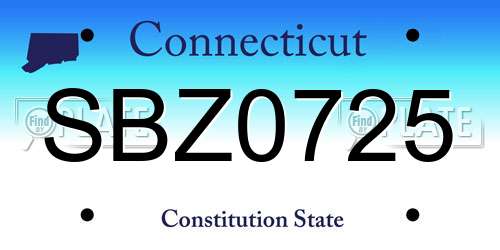SBZ0725 Connecticut License Plate