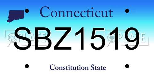 SBZ1519 Connecticut License Plate