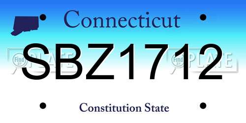 SBZ1712 Connecticut License Plate