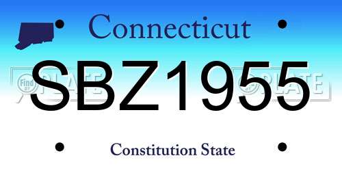 SBZ1955 Connecticut License Plate