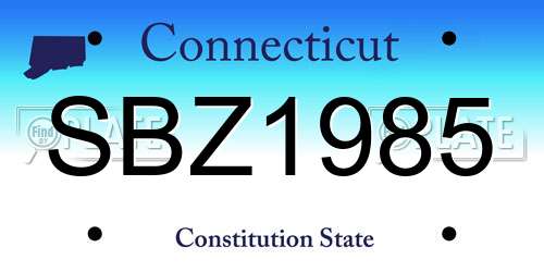 SBZ1985 Connecticut License Plate