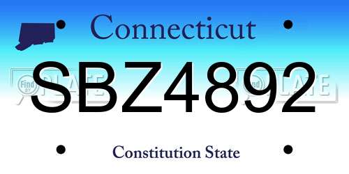 SBZ4892 Connecticut License Plate