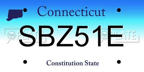 SBZ51E Connecticut License Plate