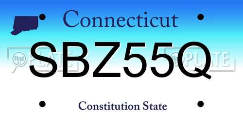 SBZ55Q Connecticut License Plate