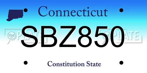 SBZ850 Connecticut License Plate
