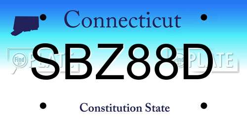 SBZ88D Connecticut License Plate