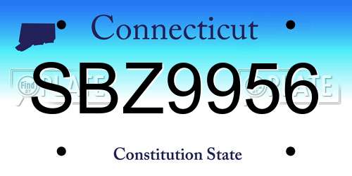 SBZ9956 Connecticut License Plate