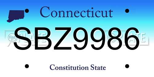 SBZ9986 Connecticut License Plate