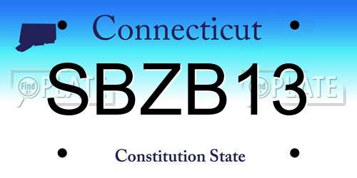 SBZB13 Connecticut License Plate