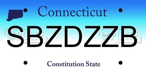 SBZDZZB Connecticut License Plate