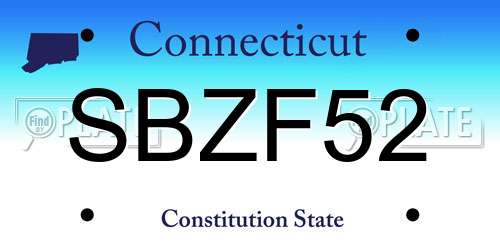 SBZF52 Connecticut License Plate