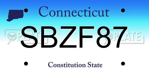 SBZF87 Connecticut License Plate