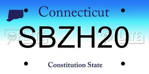 SBZH20 Connecticut License Plate