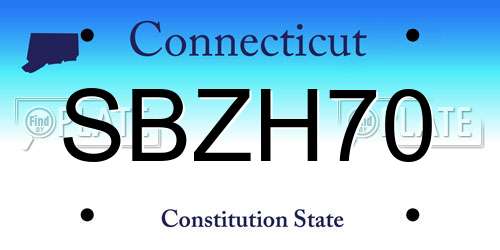 SBZH70 Connecticut License Plate