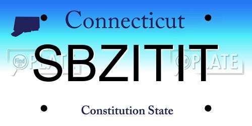 SBZITIT Connecticut License Plate