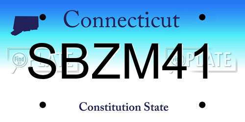 SBZM41 Connecticut License Plate