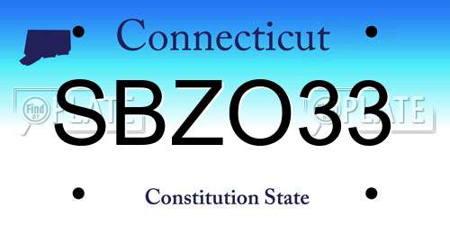 SBZO33 Connecticut License Plate