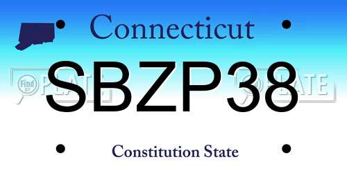 SBZP38 Connecticut License Plate