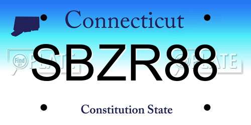 SBZR88 Connecticut License Plate
