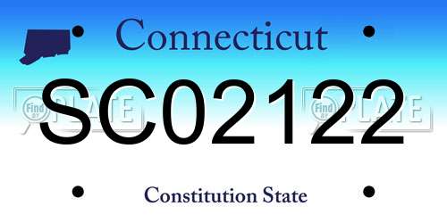 SC02122 Connecticut License Plate