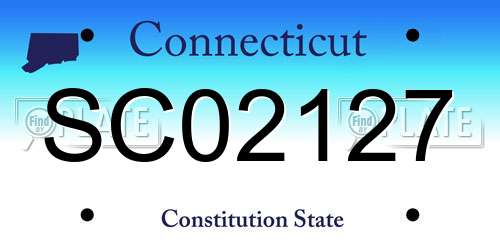 SC02127 Connecticut License Plate