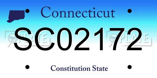 SC02172 Connecticut License Plate