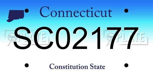 SC02177 Connecticut License Plate