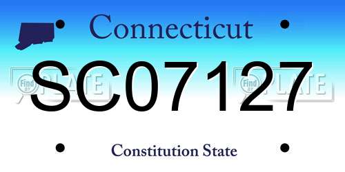 SC07127 Connecticut License Plate