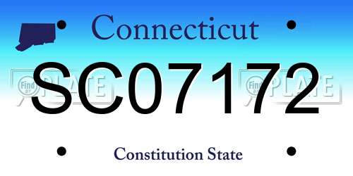SC07172 Connecticut License Plate