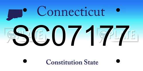SC07177 Connecticut License Plate