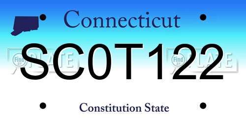 SC0T122 Connecticut License Plate