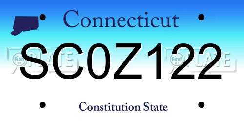 SC0Z122 Connecticut License Plate