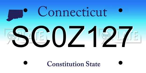 SC0Z127 Connecticut License Plate
