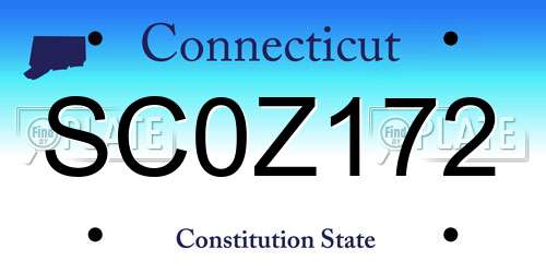SC0Z172 Connecticut License Plate