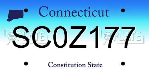 SC0Z177 Connecticut License Plate