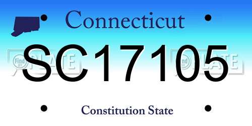 SC17105 Connecticut License Plate