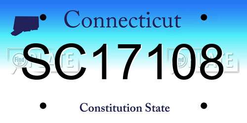 SC17108 Connecticut License Plate