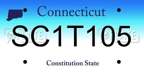 SC1T105 Connecticut License Plate